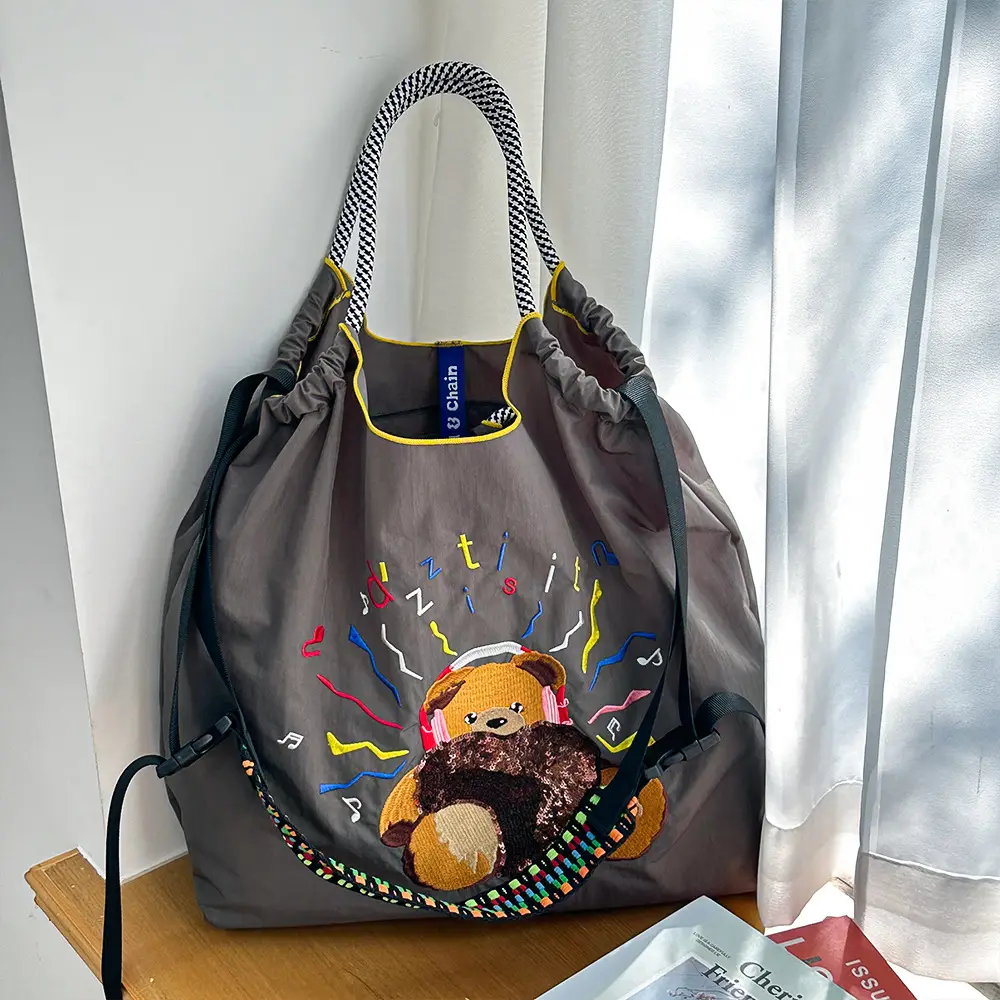 Women Embroidered Canvas Shoulder Bag with Crossbody Strap - Image 48