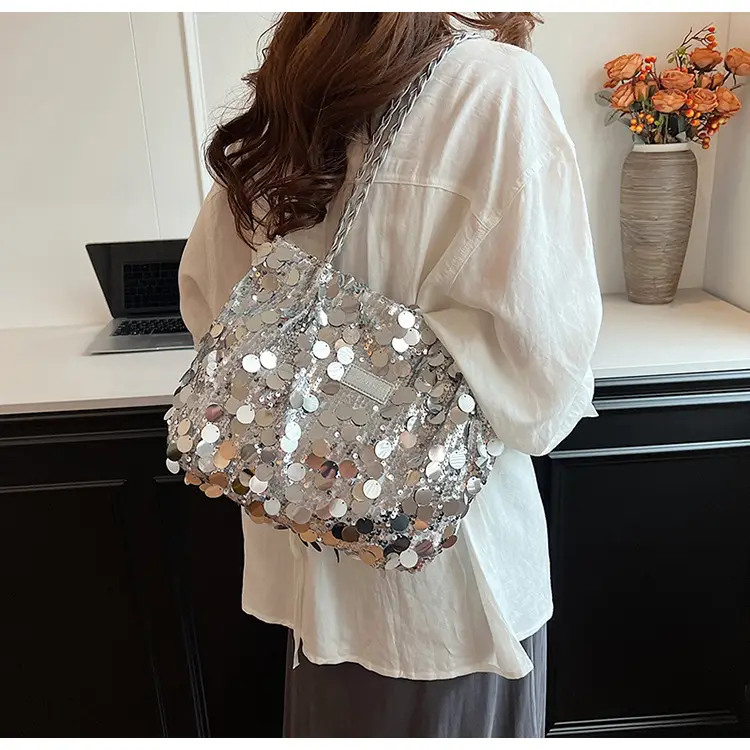 Black Sequin Personalized Shoulder Bag for Women — feature 12