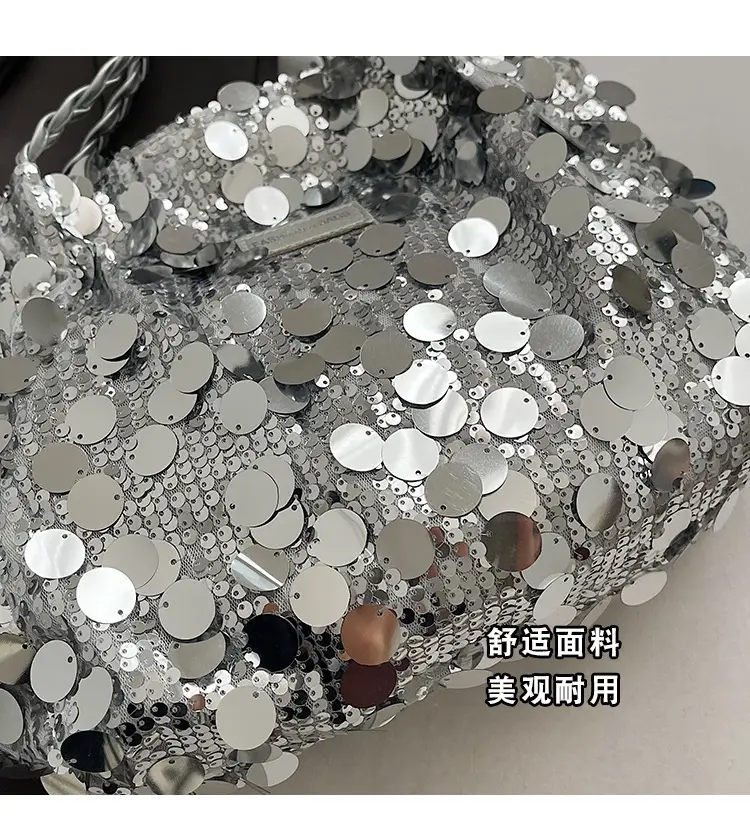 Black Sequin Personalized Shoulder Bag for Women — feature 4