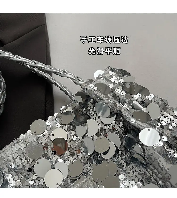 Black Sequin Personalized Shoulder Bag for Women — feature 6