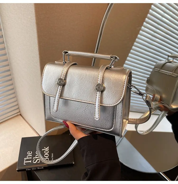 Women's Silver Leather Shoulder Crossbody Bag 2025 — feature 20