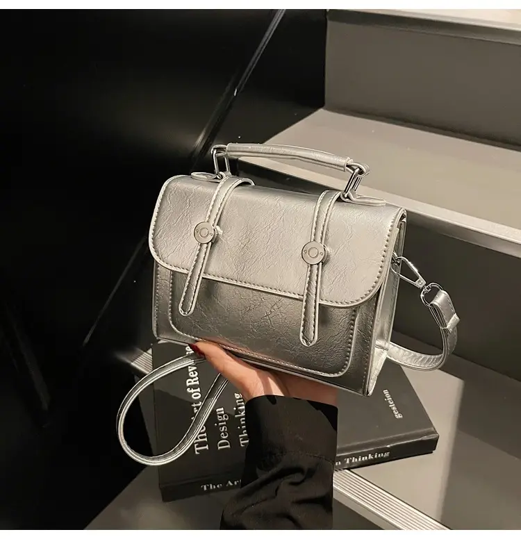 Women's Silver Leather Shoulder Crossbody Bag 2025 — feature 22