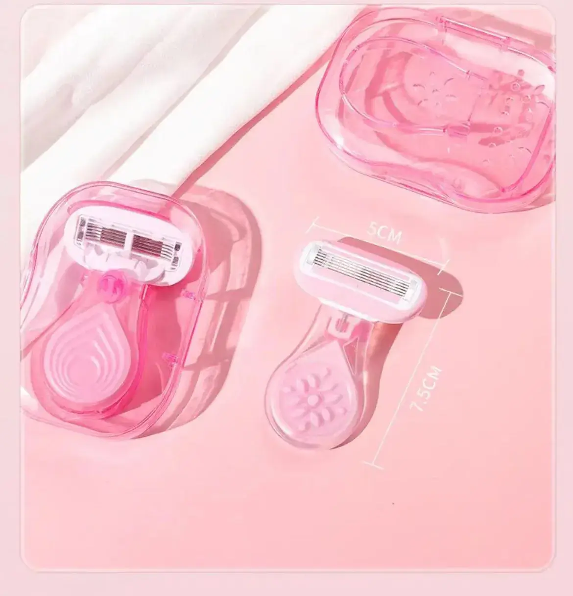 Pink 5-Blade Women's Hair Removal Knife for Armpit & Leg — feature 14