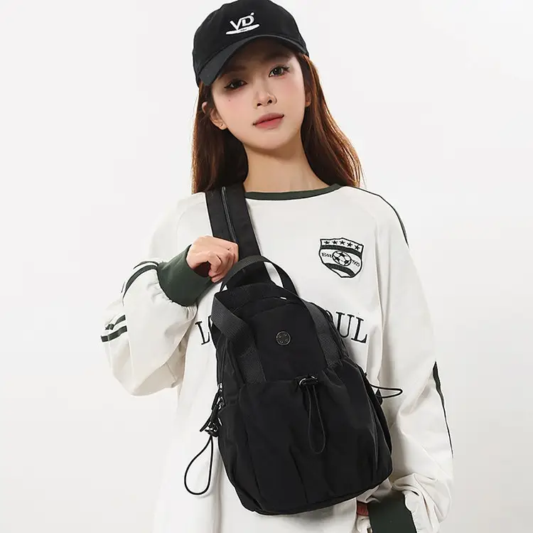 Men Lightweight Nylon Backpack Shoulder Crossbody Bag - Image 7