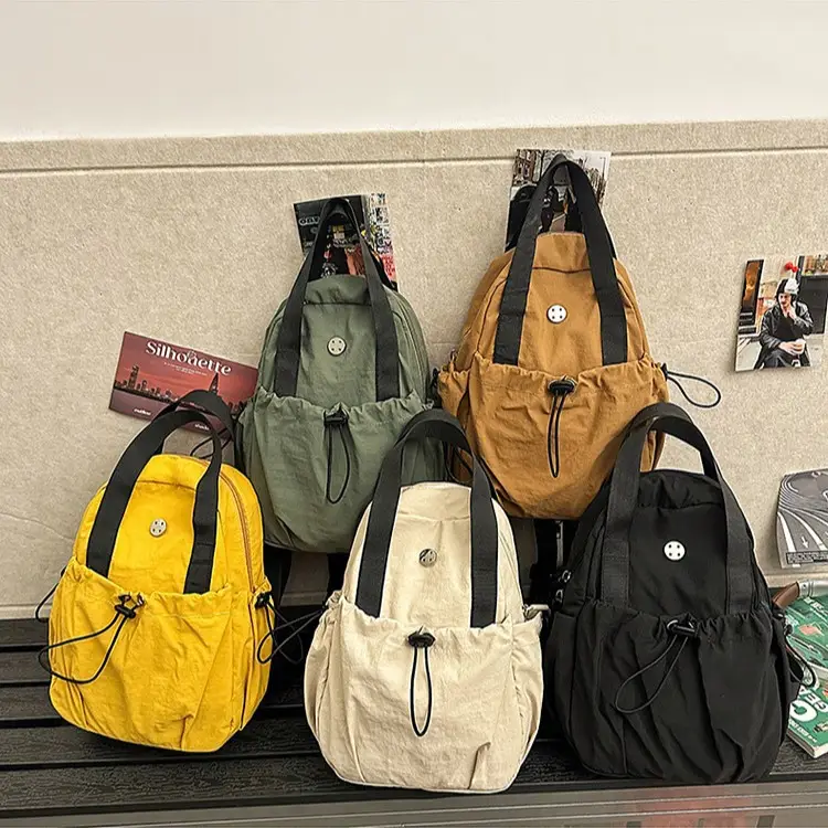 Men Lightweight Nylon Backpack Shoulder Crossbody Bag - Image 9