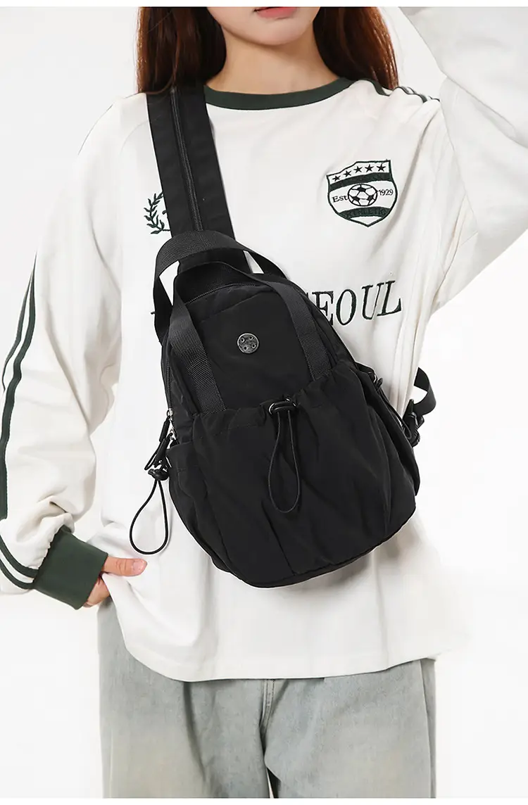 Men Lightweight Nylon Backpack Shoulder Crossbody Bag — feature 10