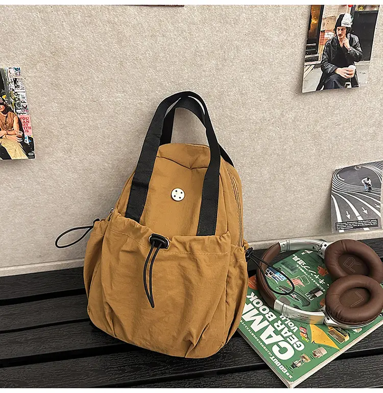 Men Lightweight Nylon Backpack Shoulder Crossbody Bag — feature 15