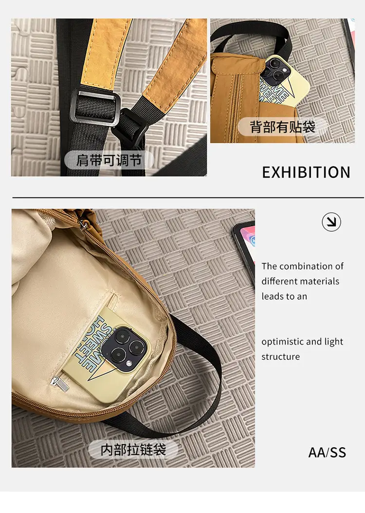 Men Lightweight Nylon Backpack Shoulder Crossbody Bag — feature 20