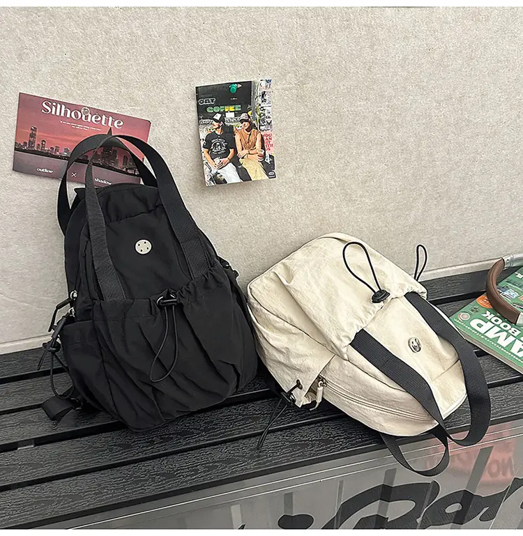 Men Lightweight Nylon Backpack Shoulder Crossbody Bag — feature 5