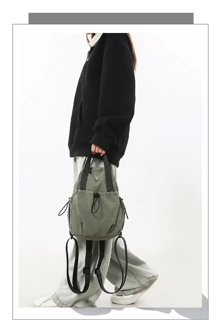 Men Lightweight Nylon Backpack Shoulder Crossbody Bag — feature 7