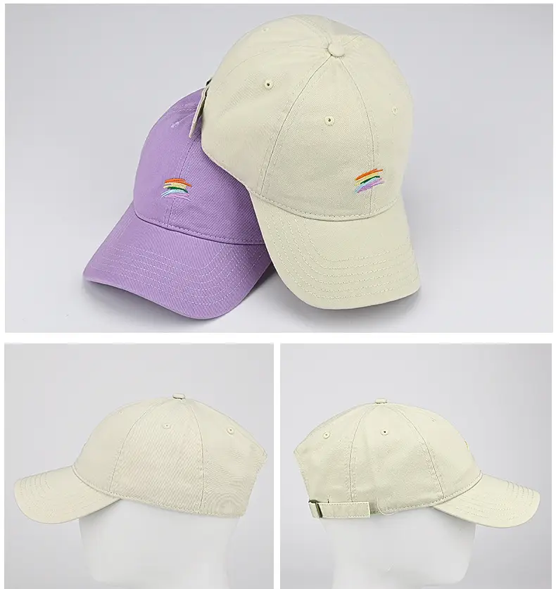 Cute Rainbow Embroidered Baseball Cap Green — feature 13