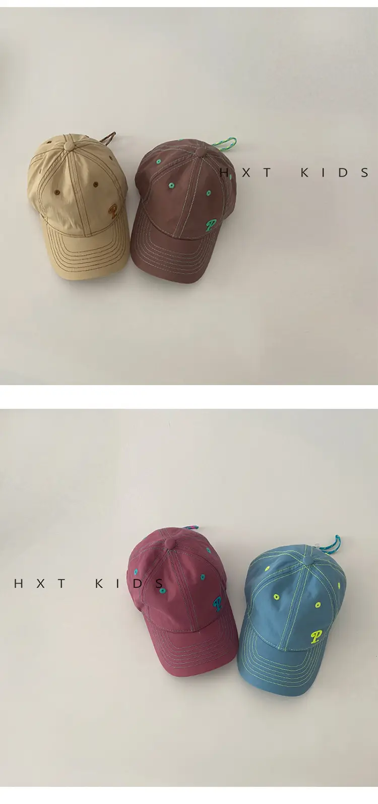Kids Cotton Cap with "Tow & Feather" Print Brown — feature 10