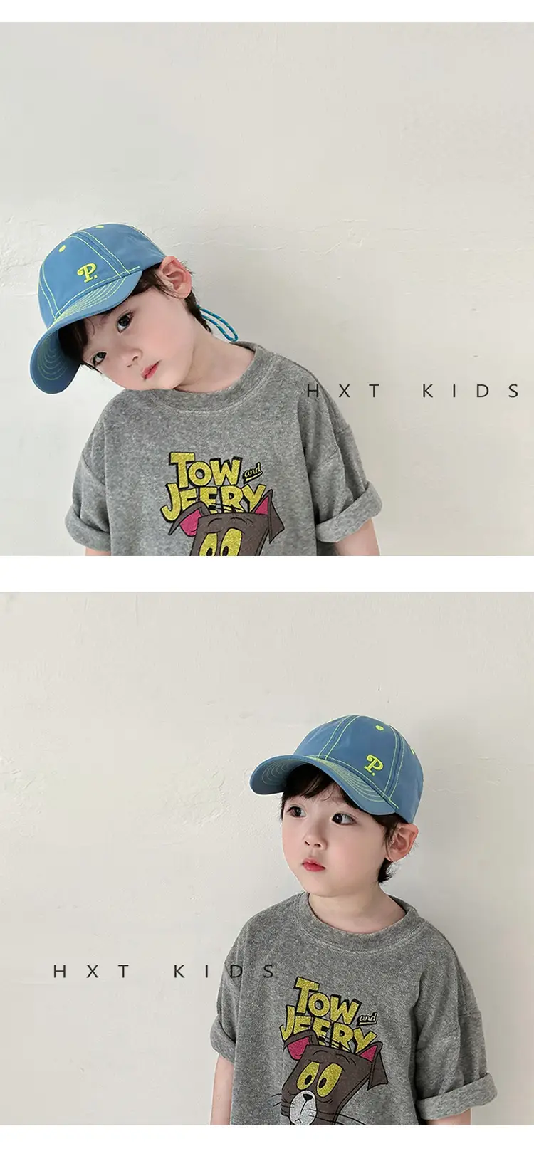 Kids Cotton Cap with "Tow & Feather" Print Brown — feature 2