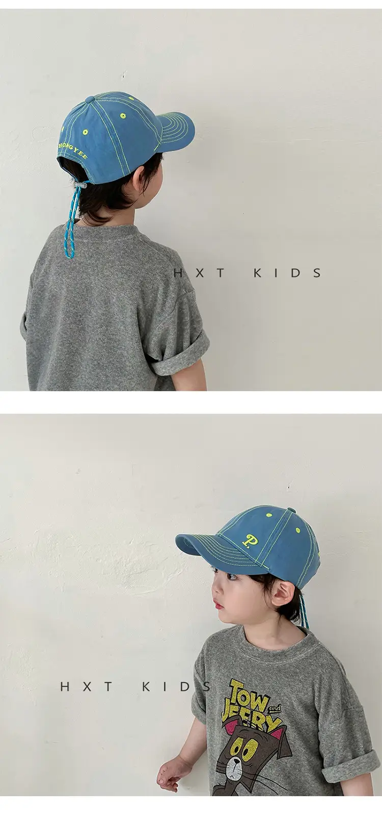 Kids Cotton Cap with "Tow & Feather" Print Brown — feature 4