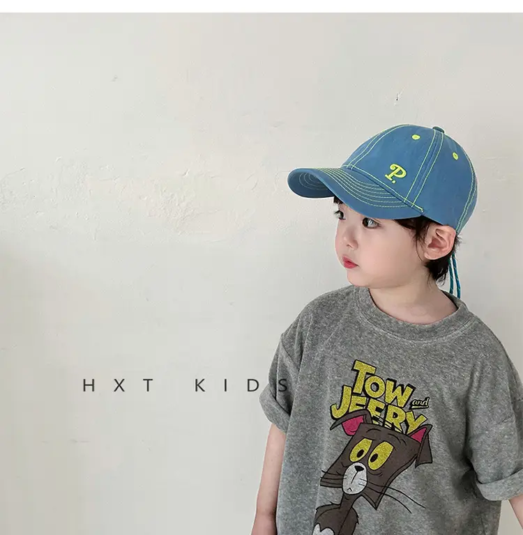 Kids Cotton Cap with "Tow & Feather" Print Brown — feature 5