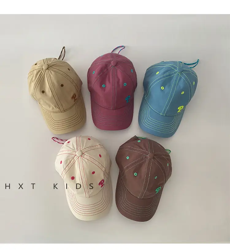 Kids Cotton Cap with "Tow & Feather" Print Brown — feature 7