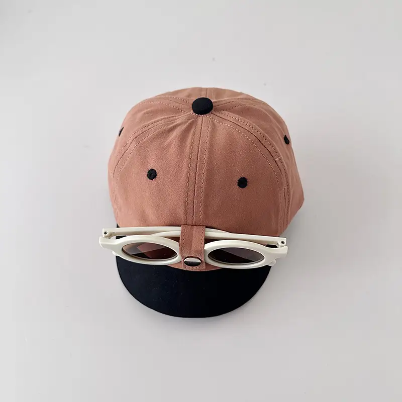 Kids Baseball Cap with Sunglasses Beige Black — feature 11