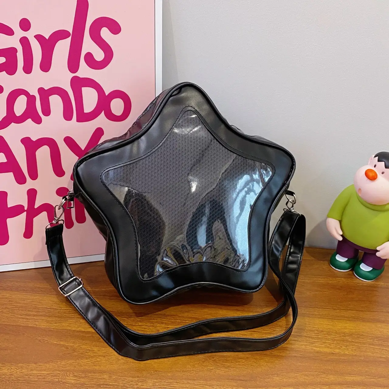 Star Shape Pink Shoulder Bag for Girls with Mobile Cover