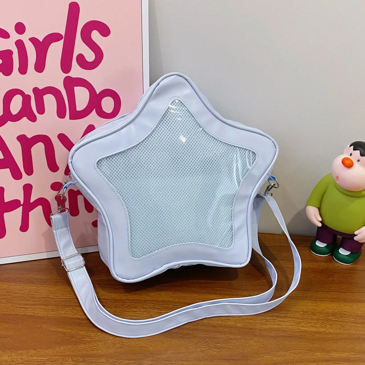 Star Shape Pink Shoulder Bag for Girls with Mobile Cover