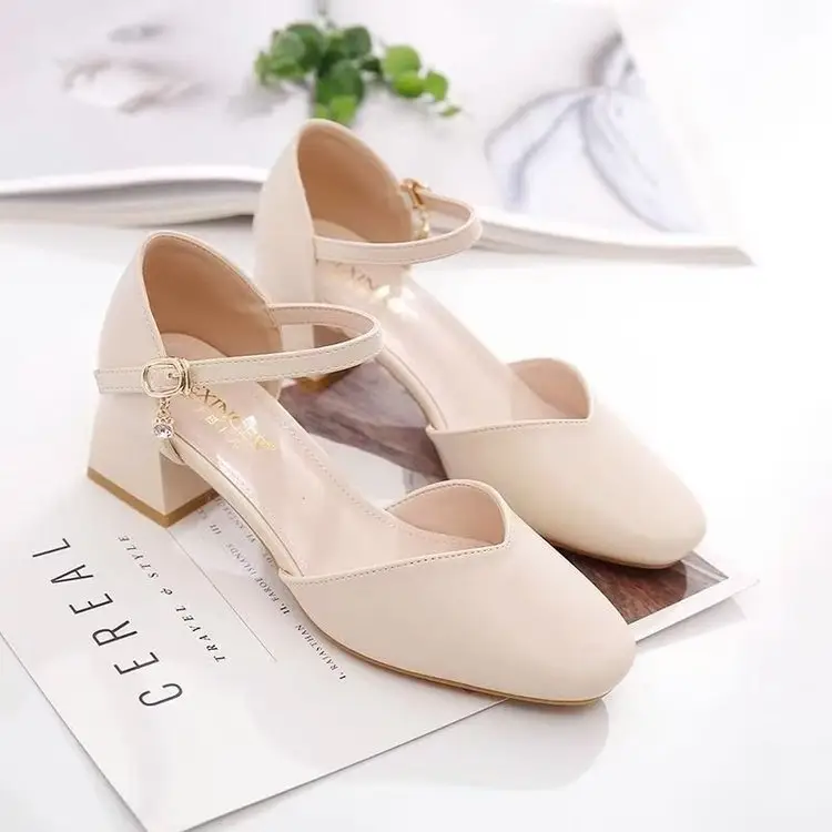 Fairy Style Hollow Heel Sandals Pink Spring Summer - Image 4