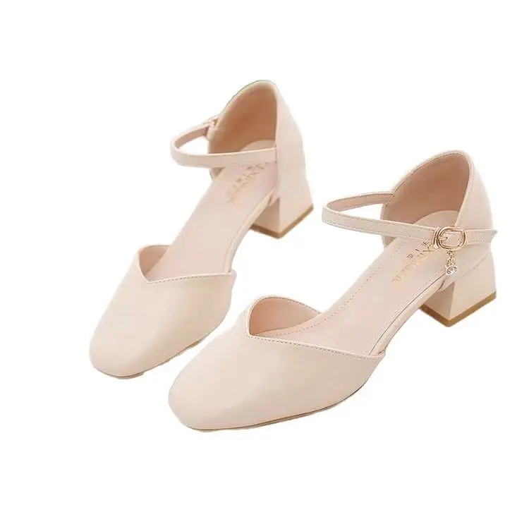 Fairy Style Hollow Heel Sandals Pink Spring Summer - Image 7
