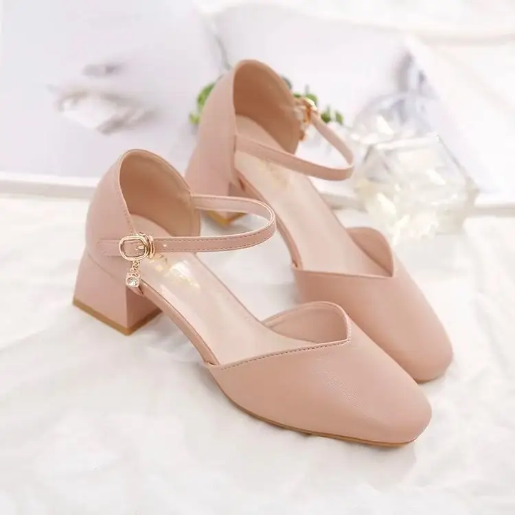 Fairy Style Hollow Heel Sandals Pink Spring Summer — feature 4