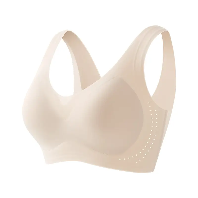 Ultra-thin jelly strip lifting plus size seamless 100.00kg underwear large chest small accessory breast bra non-rimless vest