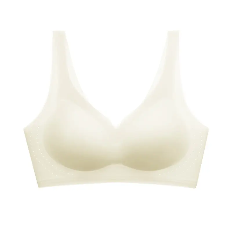 Ultra-thin jelly strip lifting plus size seamless 100.00kg underwear large chest small accessory breast bra non-rimless vest