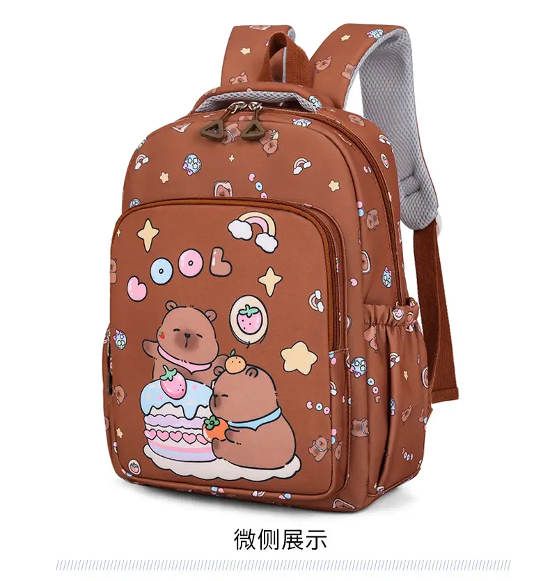 2026 New Children's Backpack Cartoon Cute Elementary School Student Schoolbag Capybara Backpack Three-Piece Set — feature 20