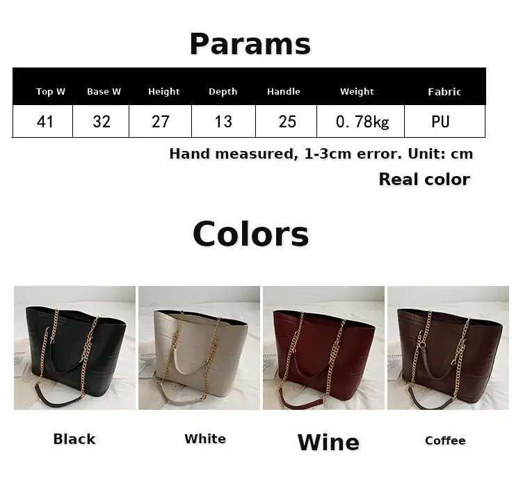 White Croc-Textured Shoulder Tote Bag for Women — feature 2