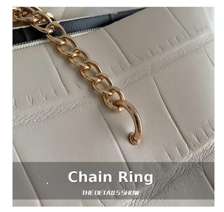 White Croc-Textured Shoulder Tote Bag for Women — feature 4