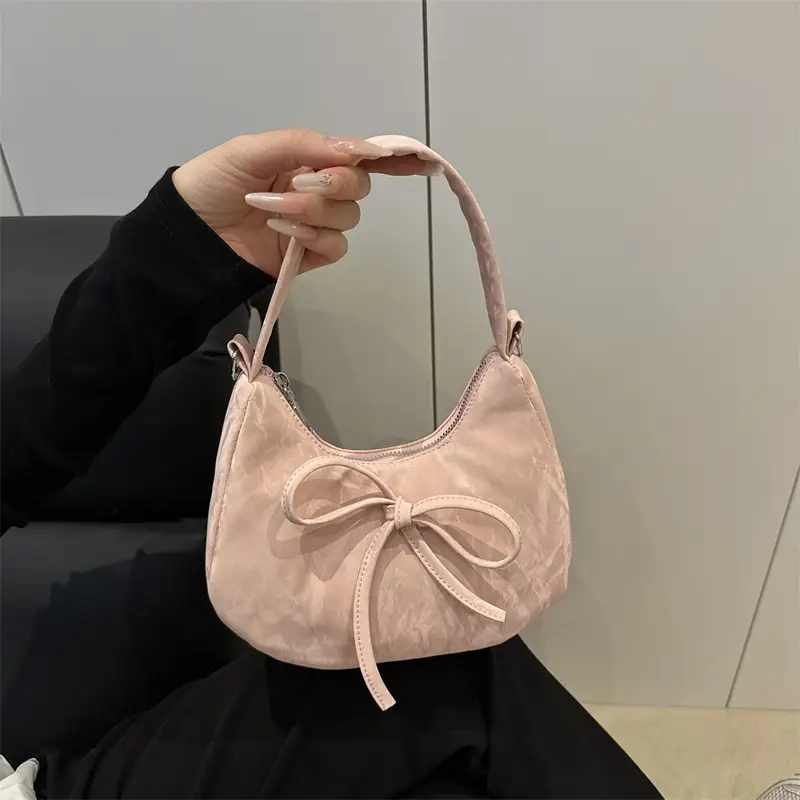 Pink Bow Shoulder Bag for Women