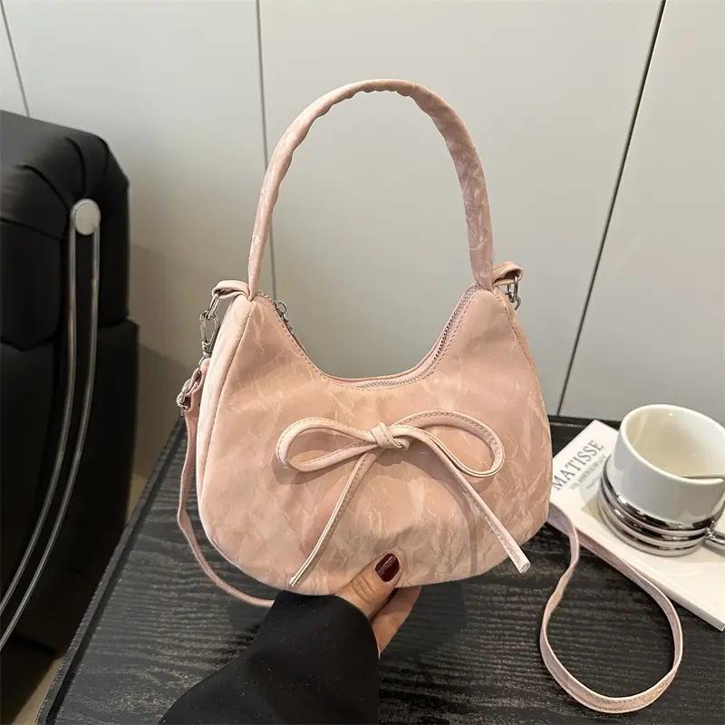 Pink Bow Shoulder Bag for Women