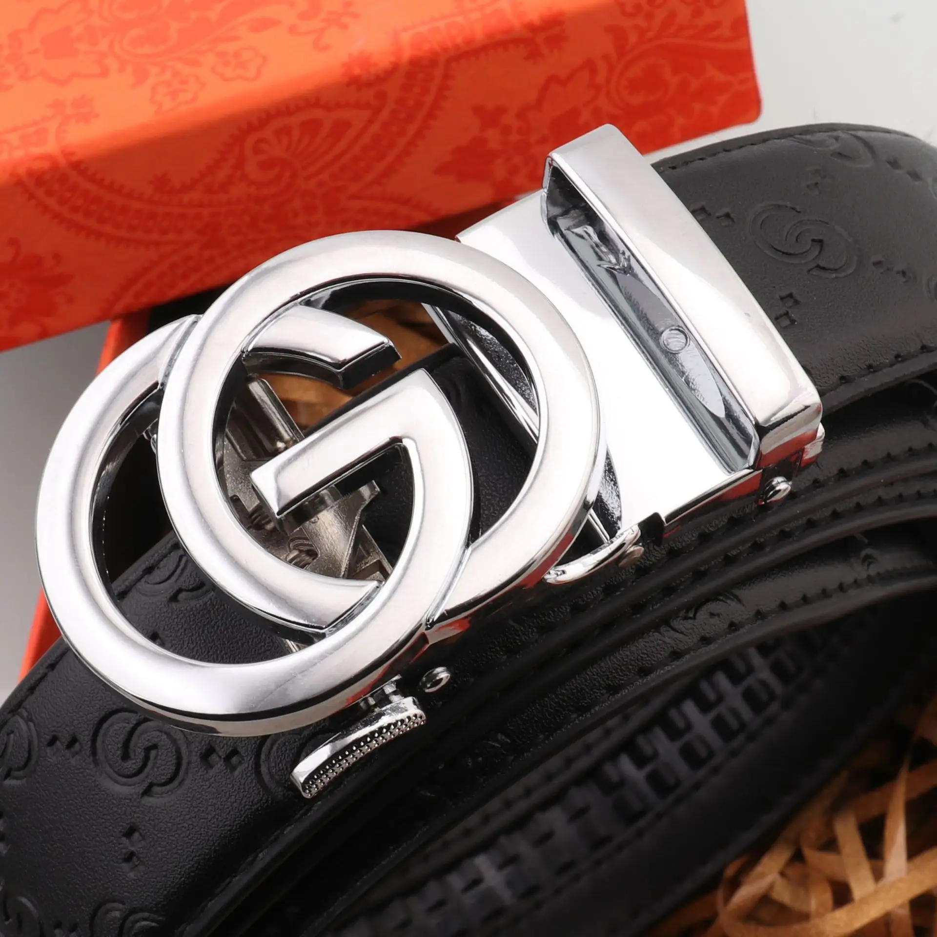 Hongsheng GO Letter Belt Men's Leather Automatic Buckle — feature 10