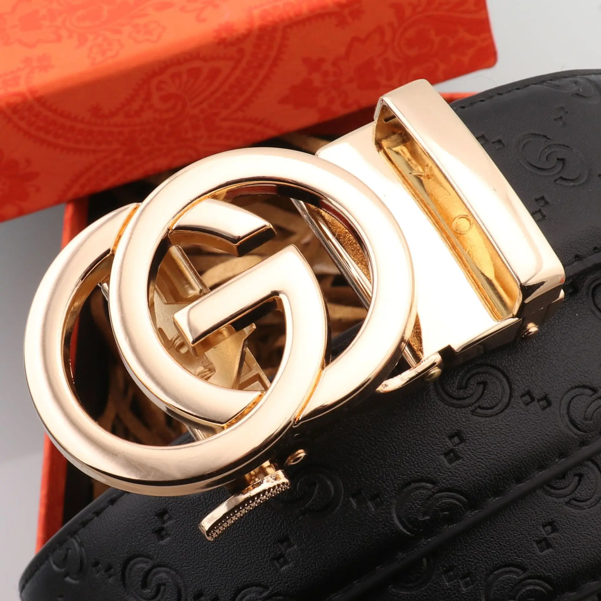 Hongsheng GO Letter Belt Men's Leather Automatic Buckle — feature 11