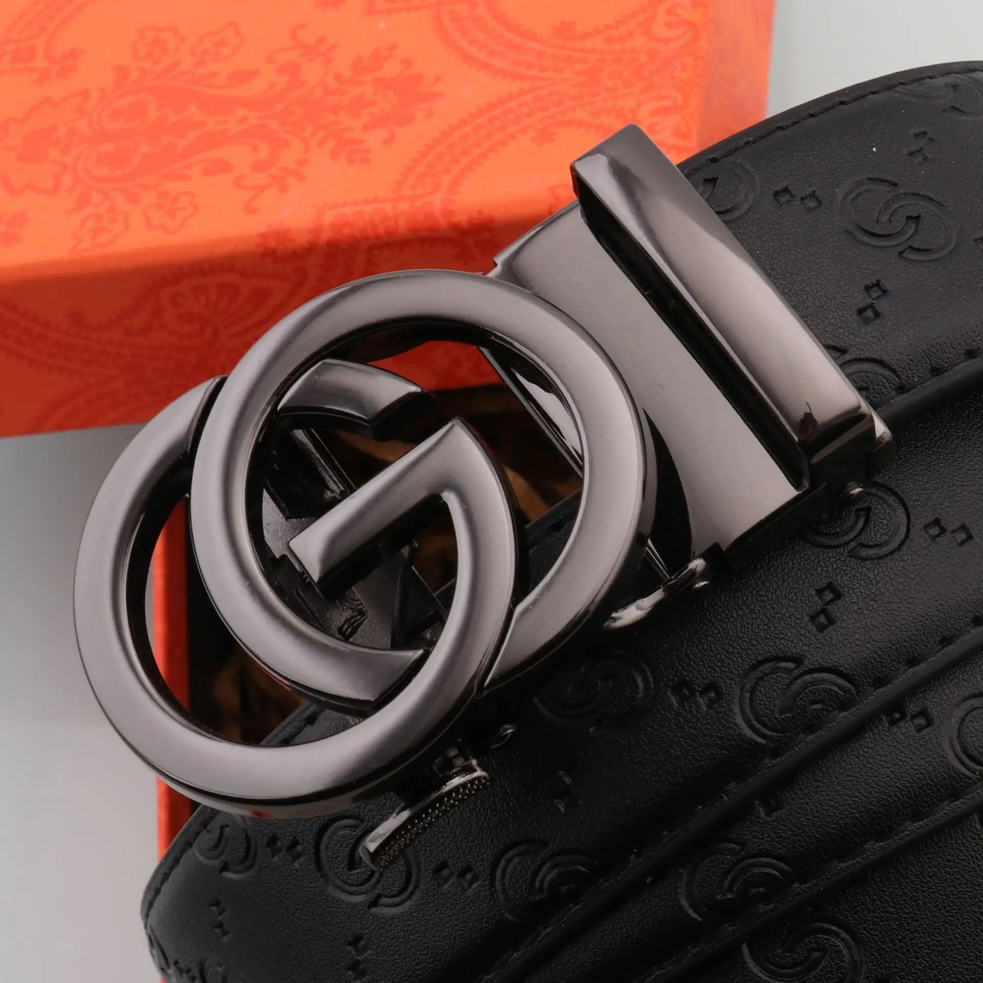 Hongsheng GO Letter Belt Men's Leather Automatic Buckle — feature 12