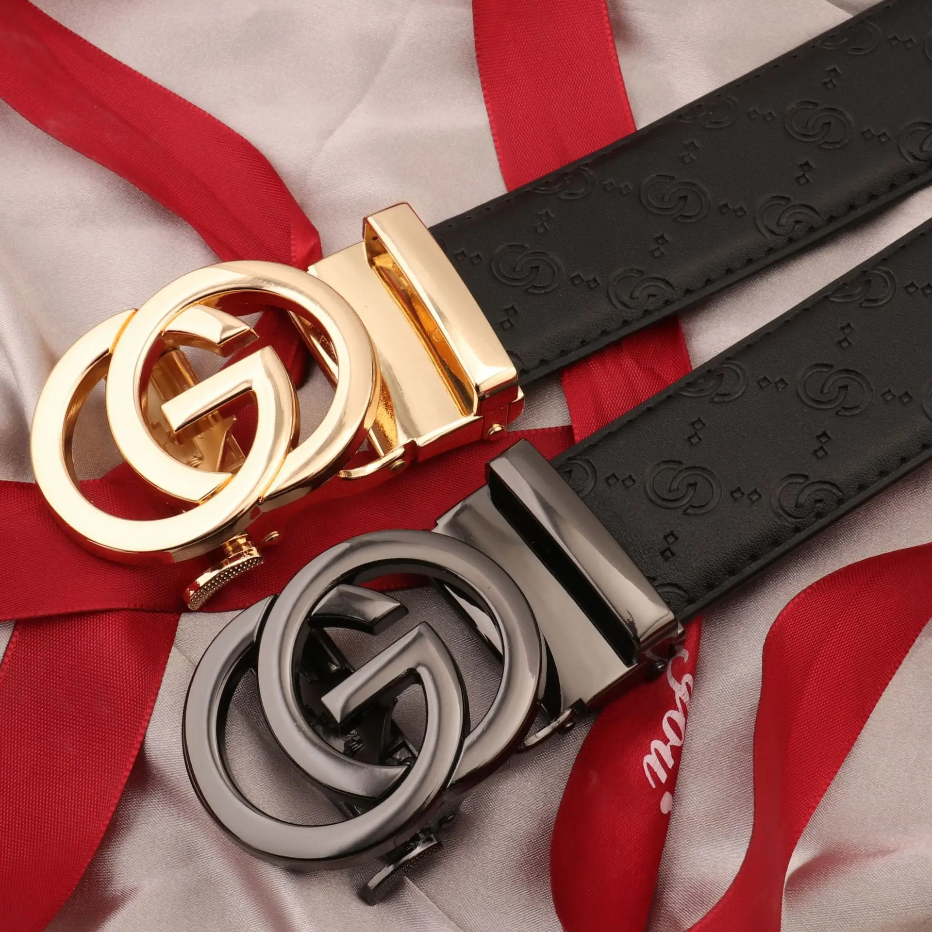 Hongsheng GO Letter Belt Men's Leather Automatic Buckle — feature 13