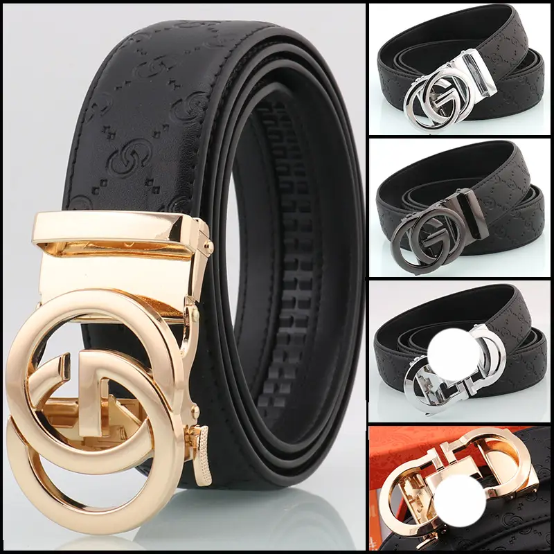 Hongsheng GO Letter Belt Men's Leather Automatic Buckle — feature 4