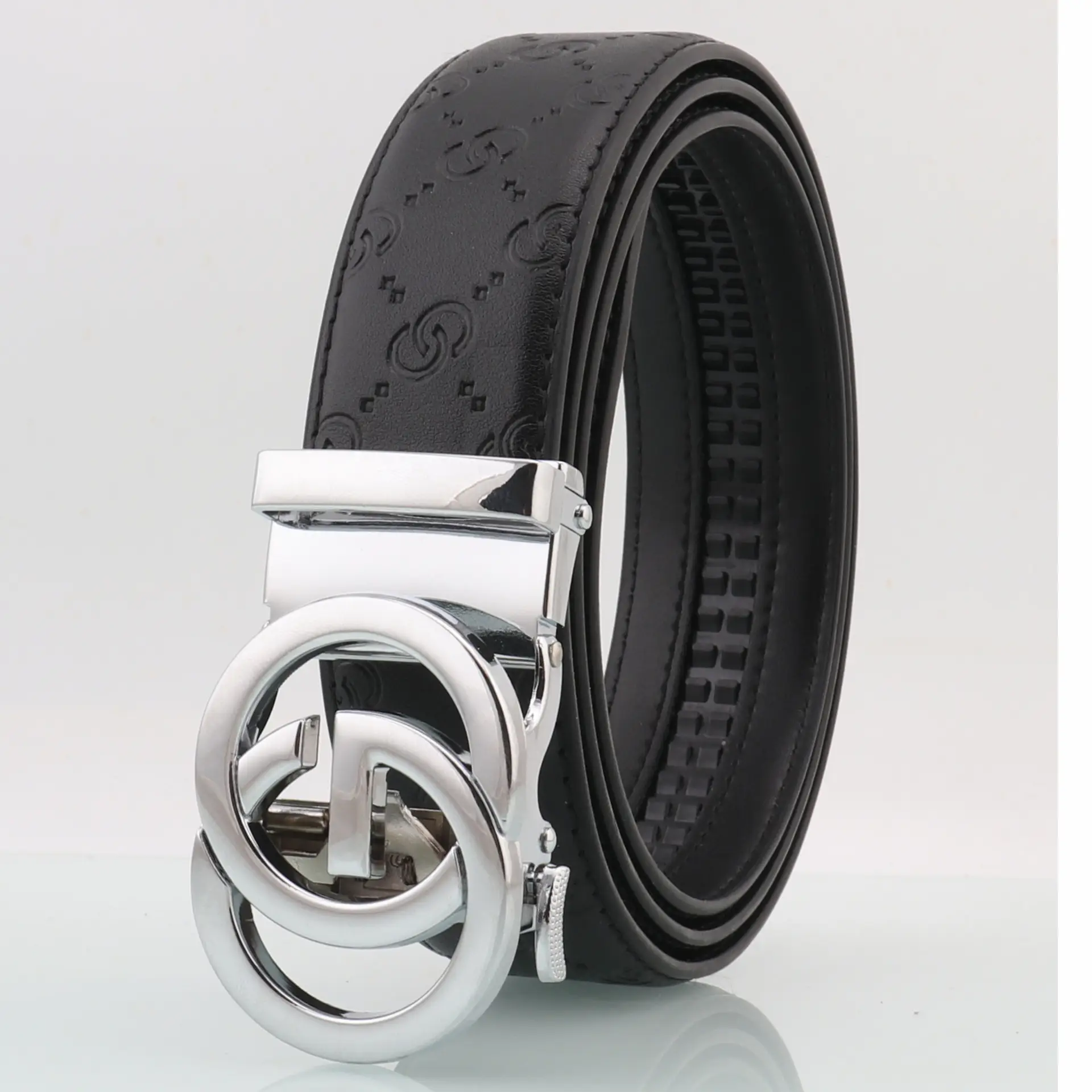 Hongsheng GO Letter Belt Men's Leather Automatic Buckle - Image 2