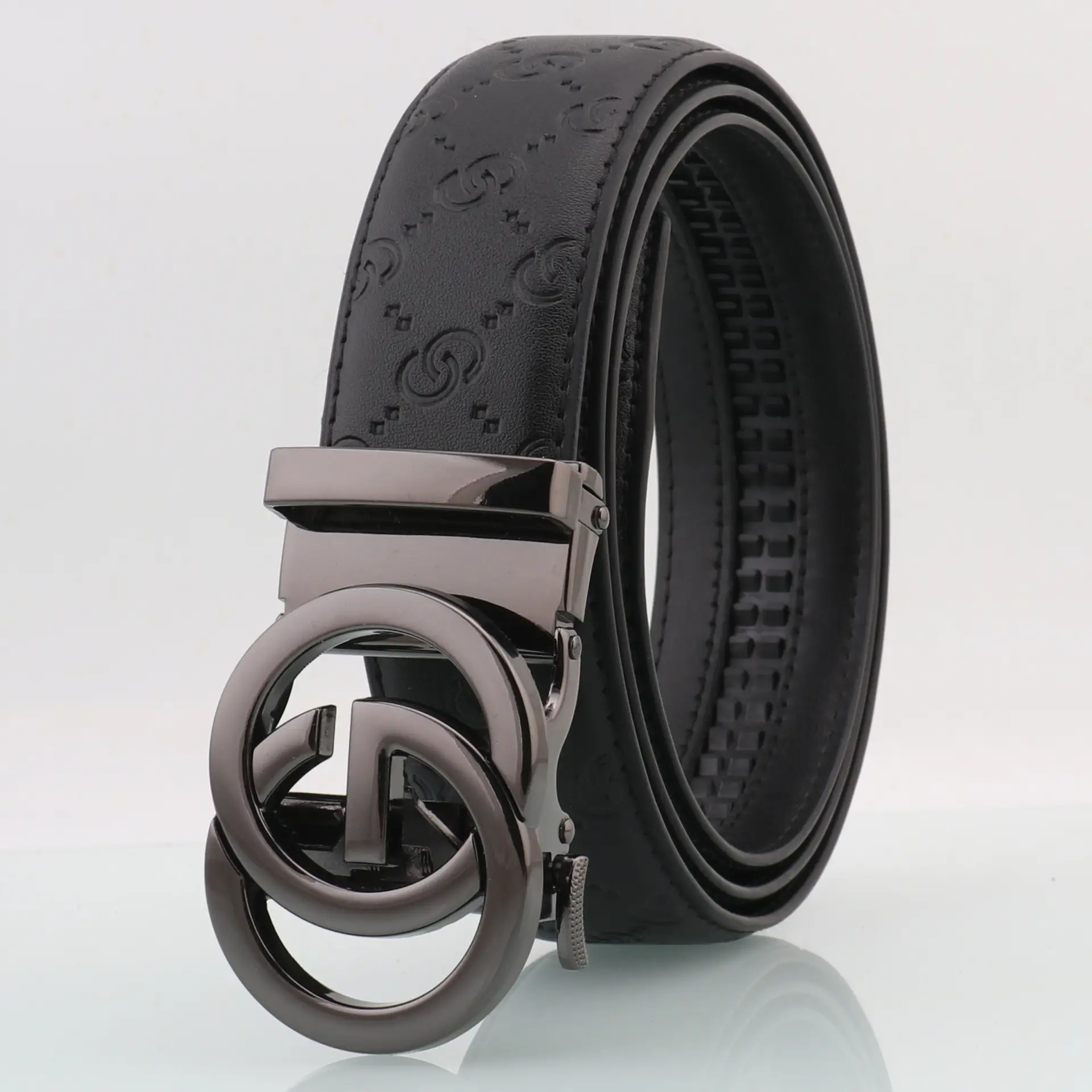 Hongsheng GO Letter Belt Men's Leather Automatic Buckle - Image 3