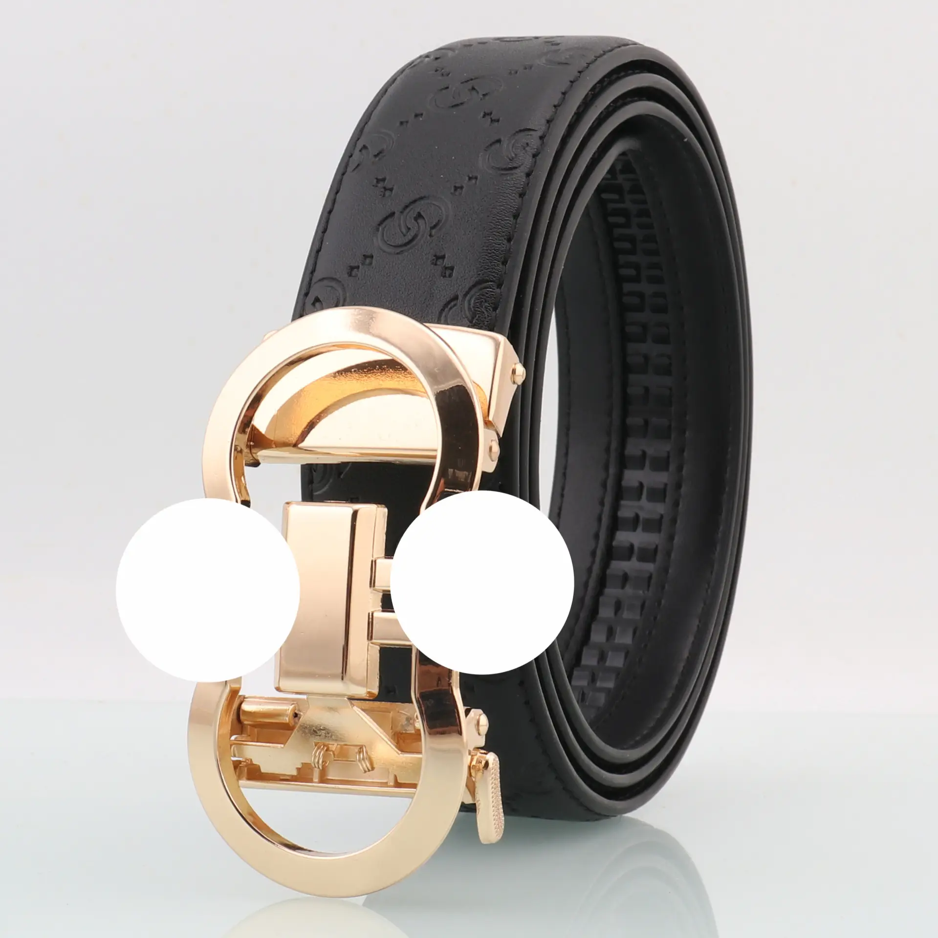 Hongsheng GO Letter Belt Men's Leather Automatic Buckle - Image 4