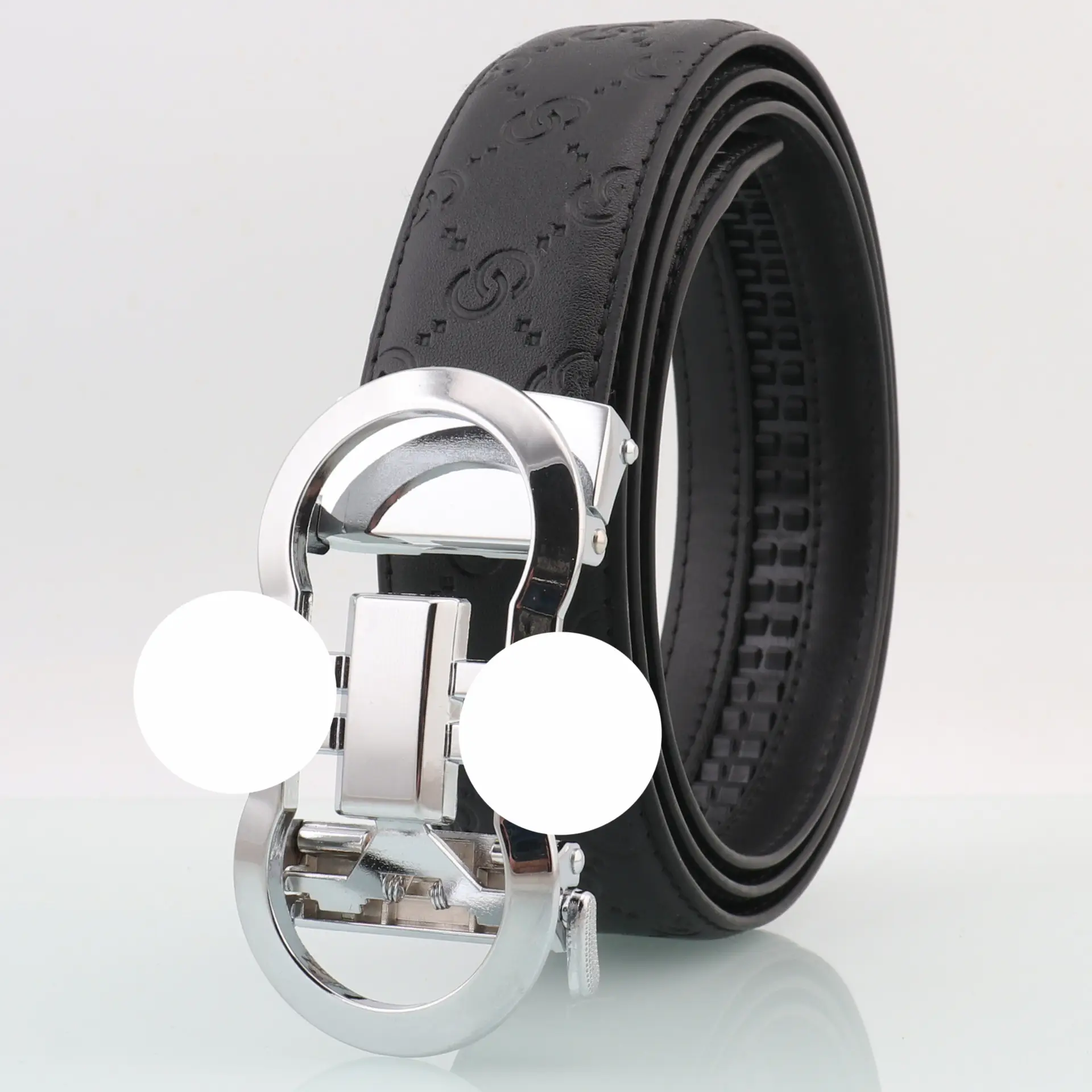 Hongsheng GO Letter Belt Men's Leather Automatic Buckle - Image 5