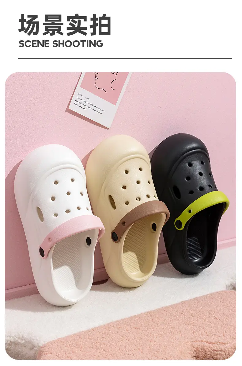Women's High Heel Thick Sole Cave Shoes Women's New Non-Slip Beach Heightened Baotou Sandals Slippers Women's Summer Outer Wear — feature 11