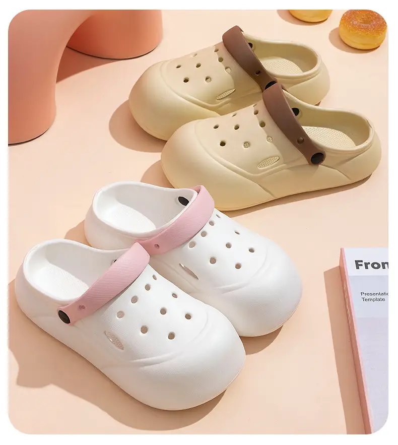 Women's High Heel Thick Sole Cave Shoes Women's New Non-Slip Beach Heightened Baotou Sandals Slippers Women's Summer Outer Wear — feature 13