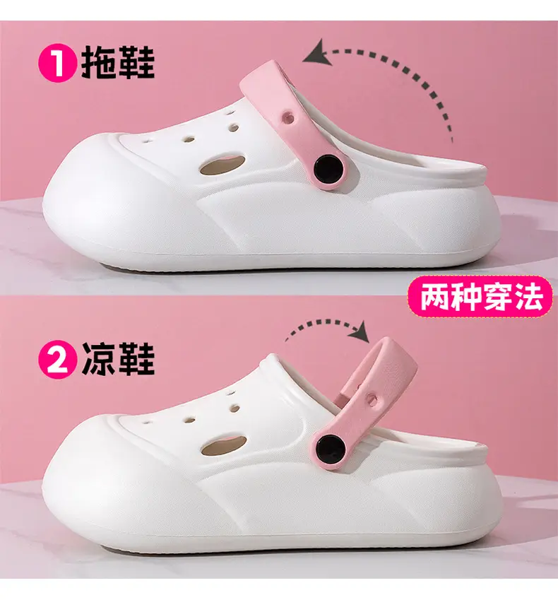 Women's High Heel Thick Sole Cave Shoes Women's New Non-Slip Beach Heightened Baotou Sandals Slippers Women's Summer Outer Wear — feature 3