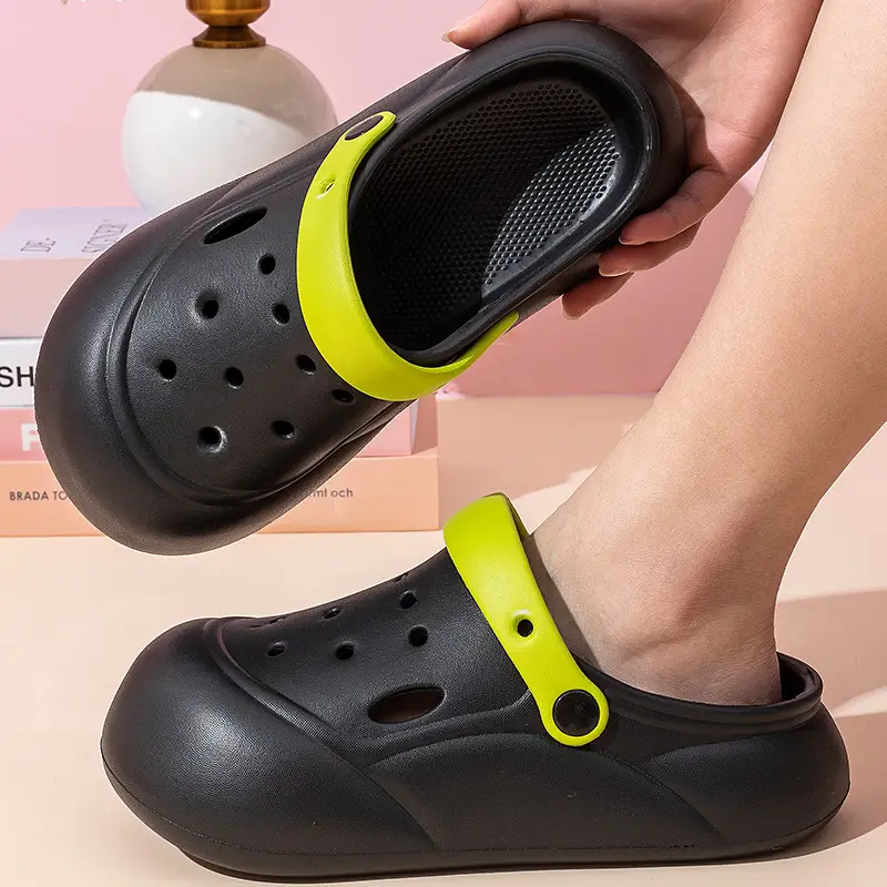 Women's High Heel Thick Sole Cave Shoes Women's New Non-Slip Beach Heightened Baotou Sandals Slippers Women's Summer Outer Wear - Image 2