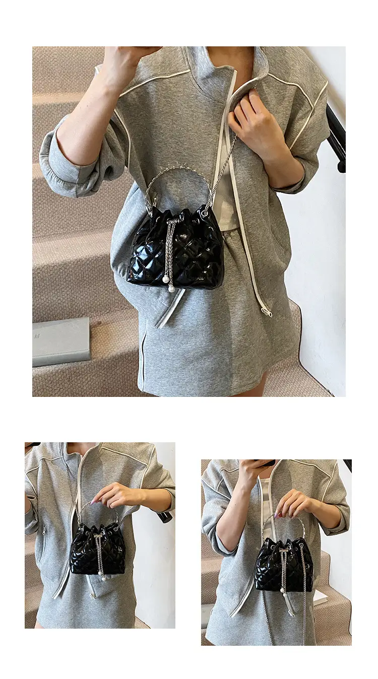 Black Diamond Chain Bucket Bag for Women 2025 — feature 11
