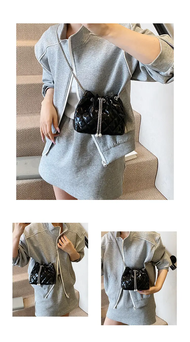 Black Diamond Chain Bucket Bag for Women 2025 — feature 17