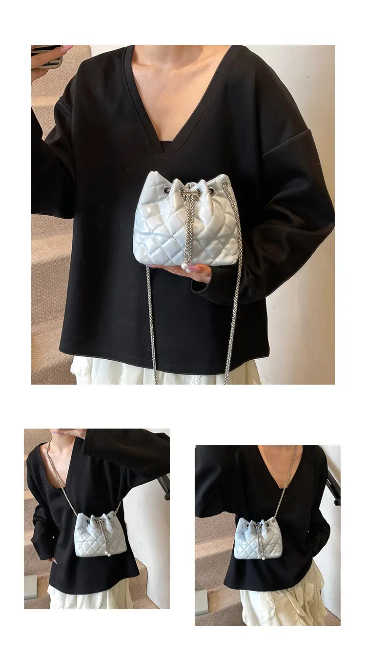 Black Diamond Chain Bucket Bag for Women 2025 — feature 18