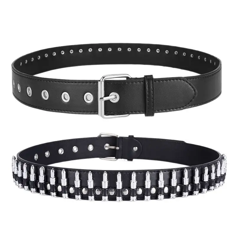 Brown Retro Bullet Belt for Women Men